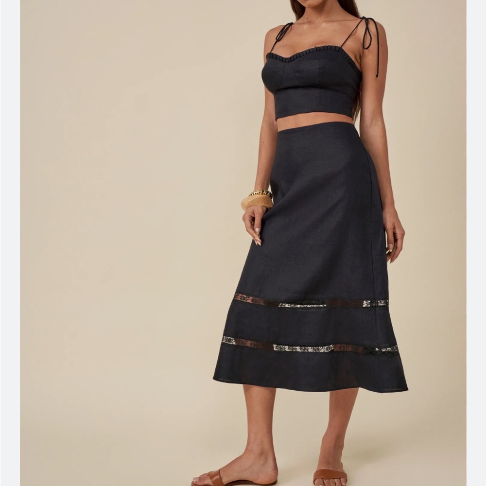 Reformation Black Two-Piece Dress